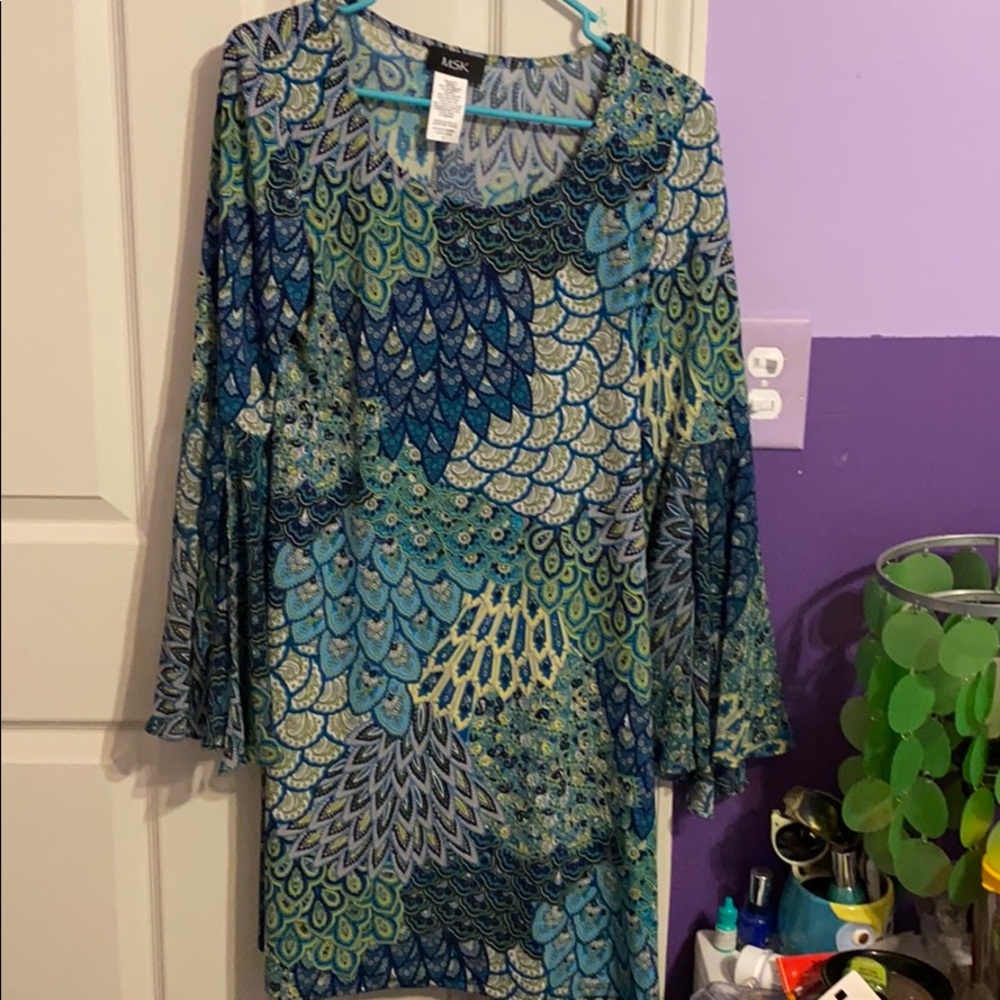 Peacock long sleeve dress